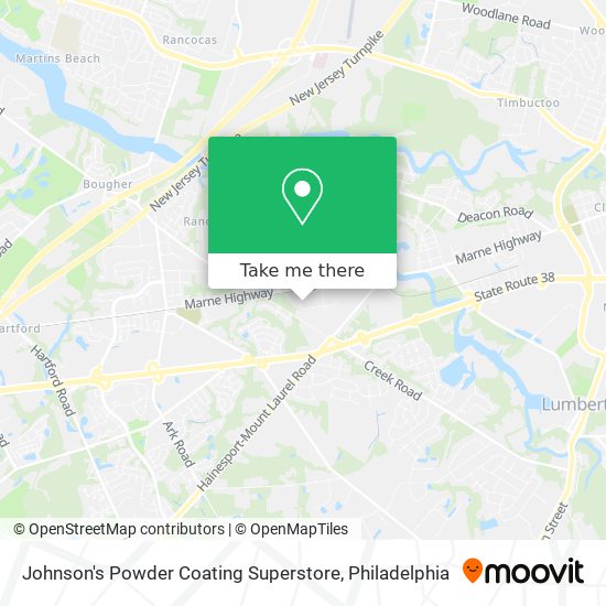 Mapa de Johnson's Powder Coating Superstore