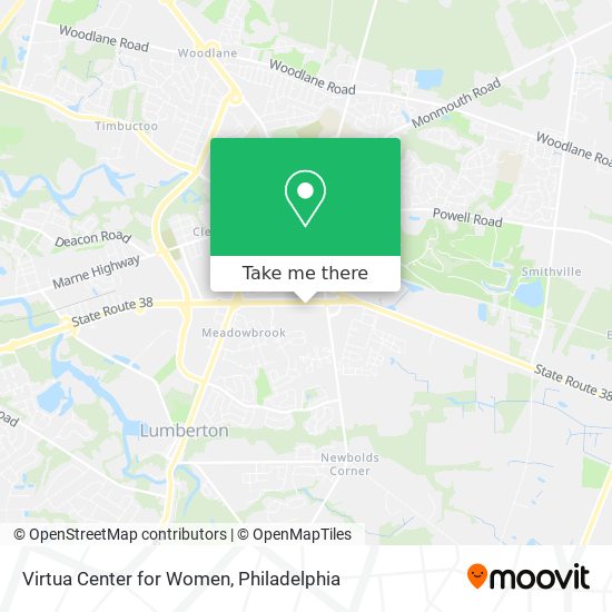 Virtua Center for Women map