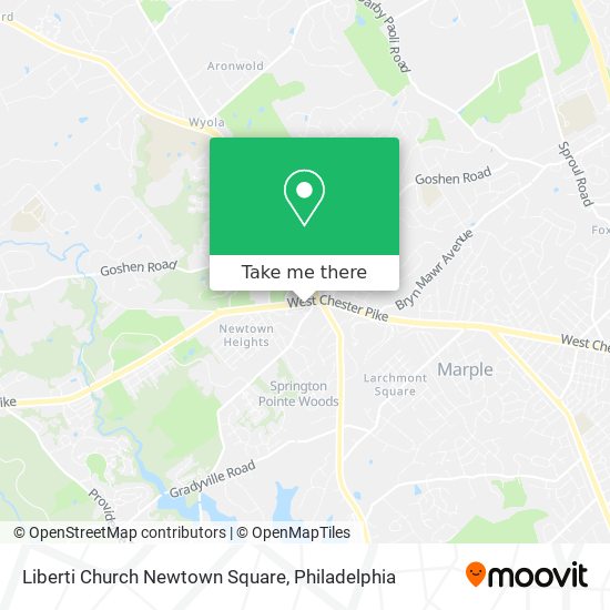 Liberti Church Newtown Square map