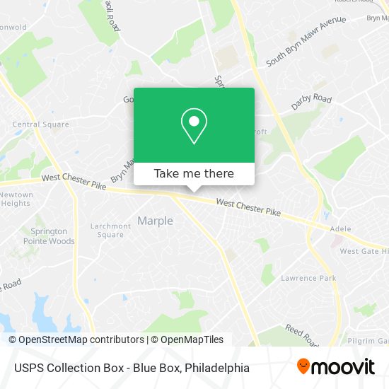 Mapa de USPS Collection Box - Blue Box