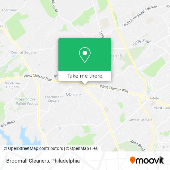 Broomall Cleaners map
