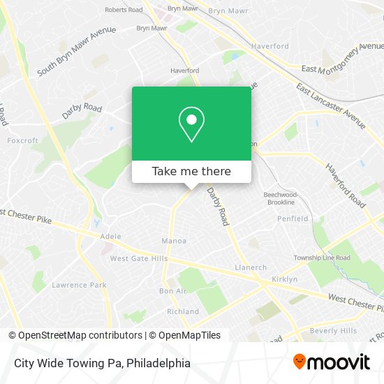 City Wide Towing Pa map