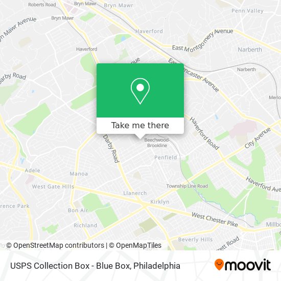 Mapa de USPS Collection Box - Blue Box