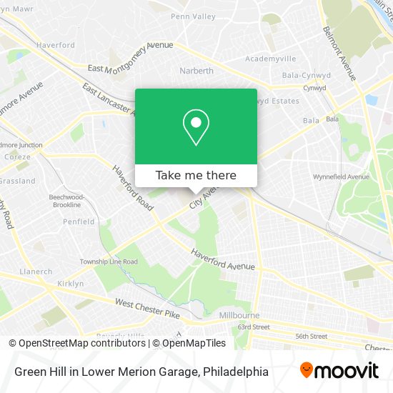 Green Hill in Lower Merion Garage map