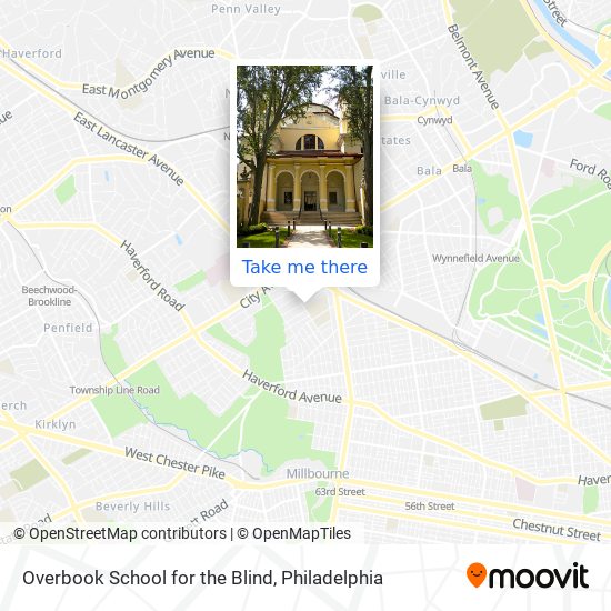 Overbook School for the Blind map