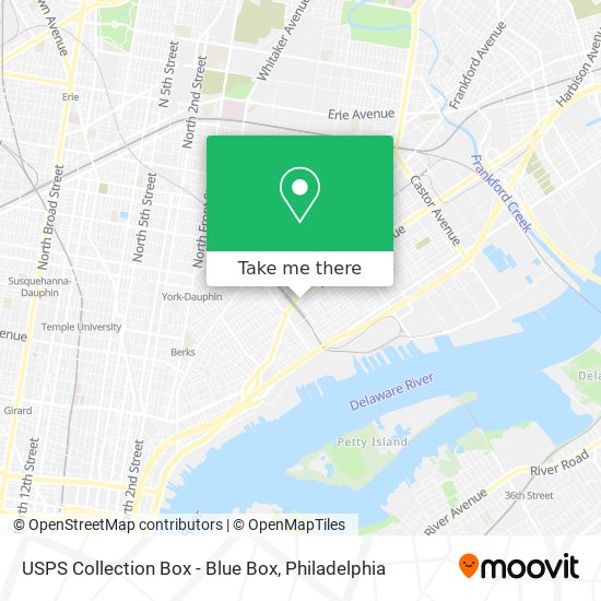 USPS Collection Box - Blue Box map