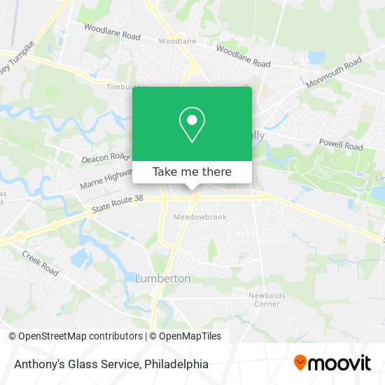 Anthony's Glass Service map