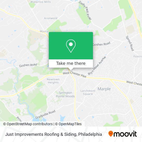 Just Improvements Roofing & Siding map