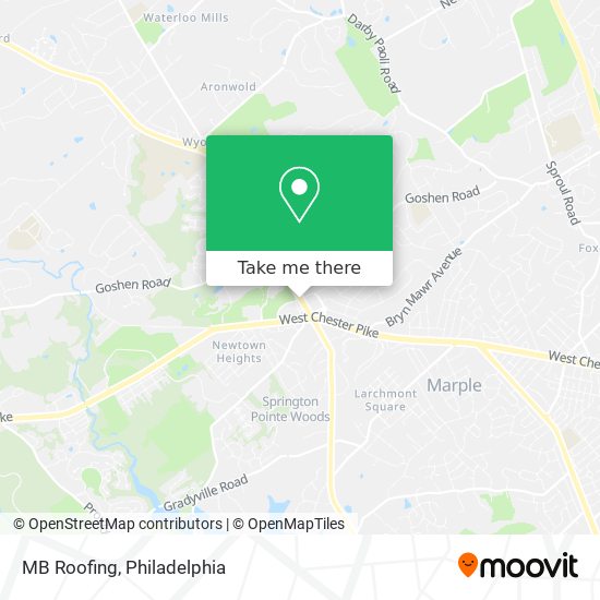 MB Roofing map