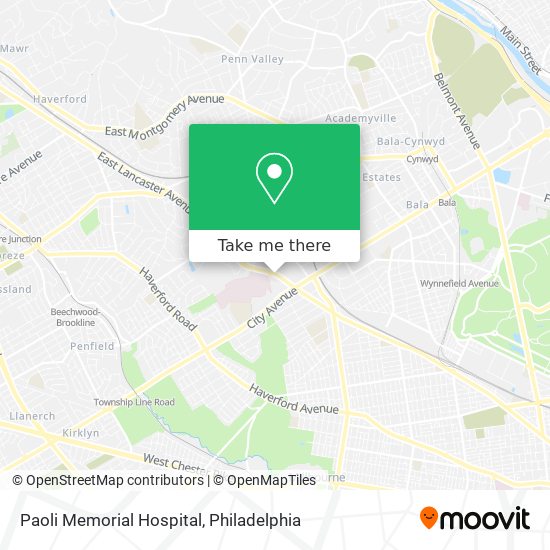 Mapa de Paoli Memorial Hospital