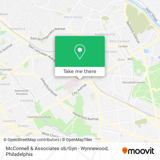 Mapa de McConnell & Associates ob / Gyn - Wynnewood