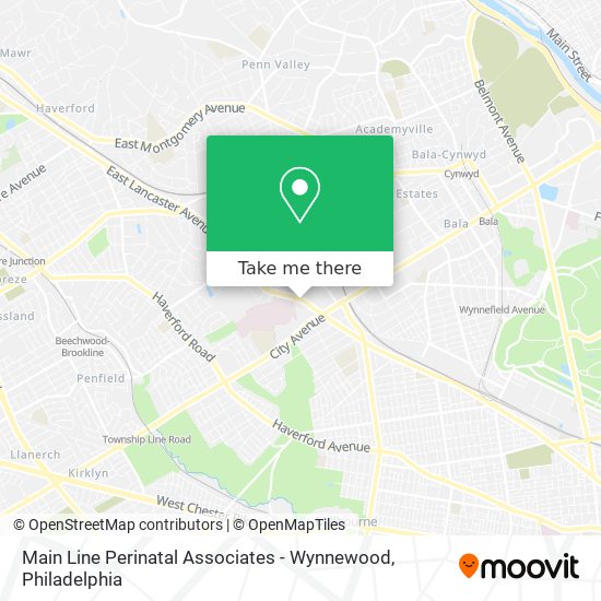 Main Line Perinatal Associates - Wynnewood map