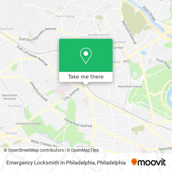 Emergency Locksmith In Philadelphia map