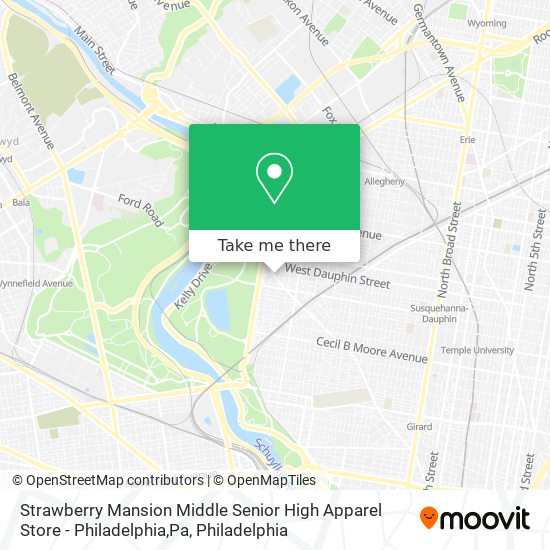 Mapa de Strawberry Mansion Middle Senior High Apparel Store - Philadelphia,Pa