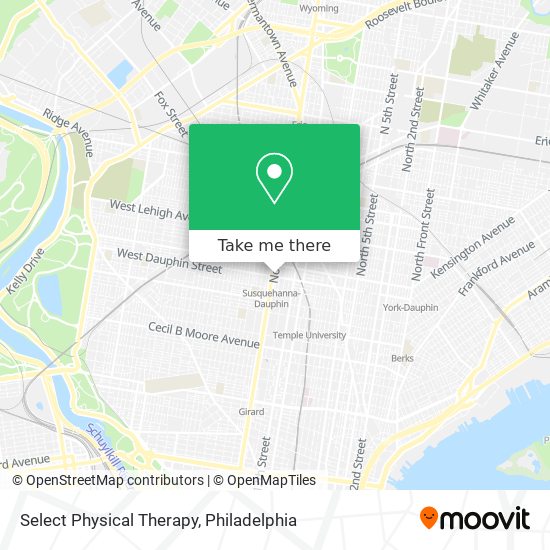 Mapa de Select Physical Therapy