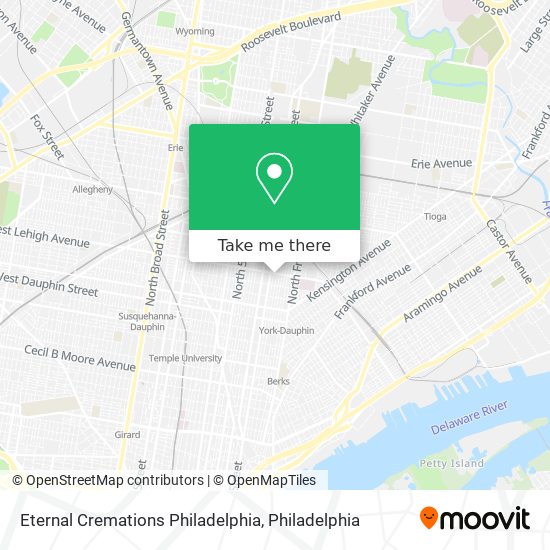 Mapa de Eternal Cremations Philadelphia