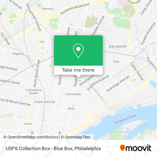 USPS Collection Box - Blue Box map