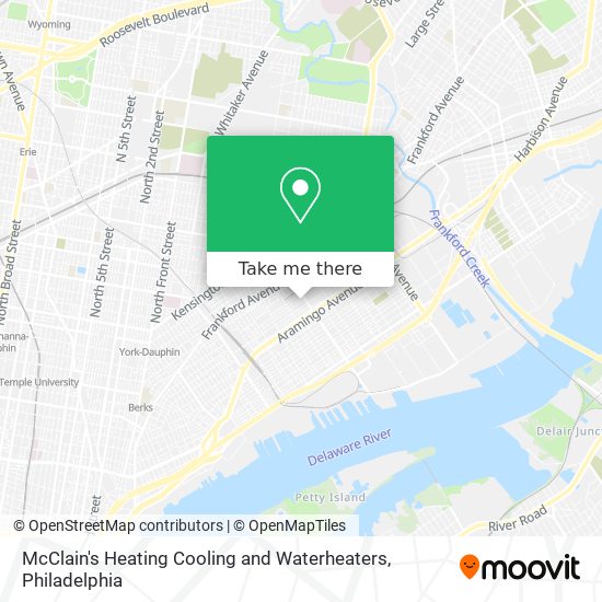 McClain's Heating Cooling and Waterheaters map