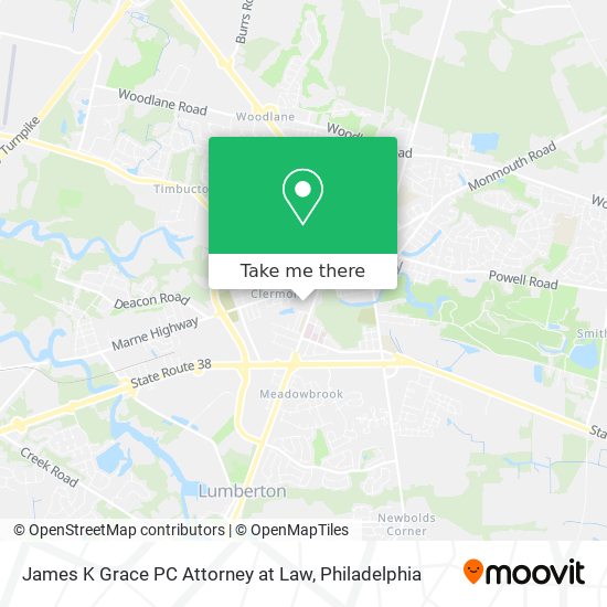 James K Grace PC Attorney at Law map