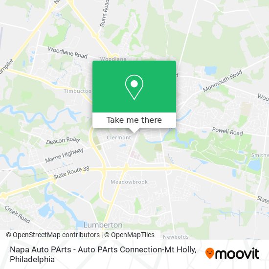 Napa Auto PArts - Auto PArts Connection-Mt Holly map