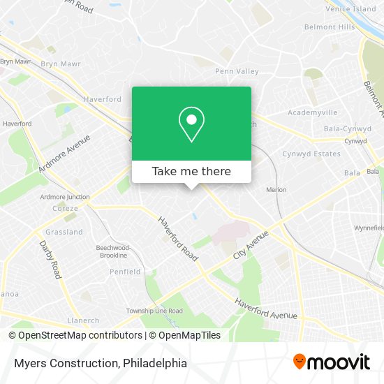 Myers Construction map