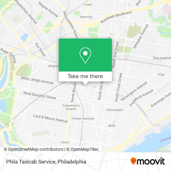 Phila Taxicab Service map