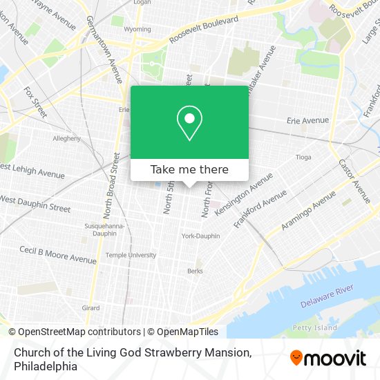 Mapa de Church of the Living God Strawberry Mansion