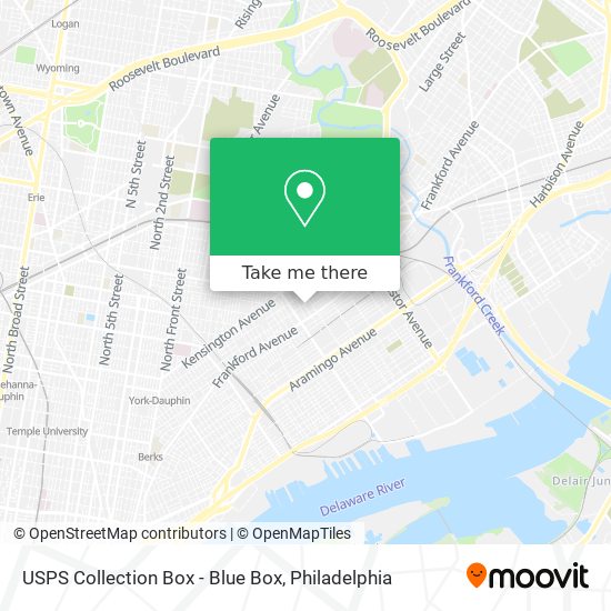 Mapa de USPS Collection Box - Blue Box