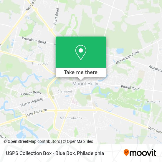 USPS Collection Box - Blue Box map