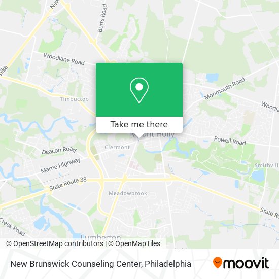 New Brunswick Counseling Center map