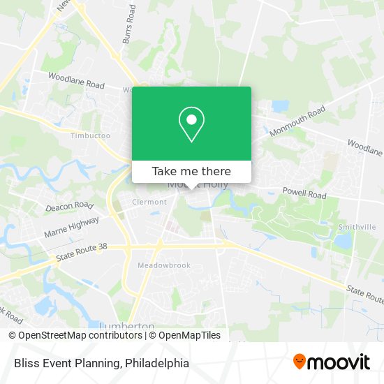 Bliss Event Planning map