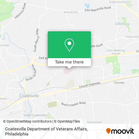 Coatesville Department of Veterans Affairs map