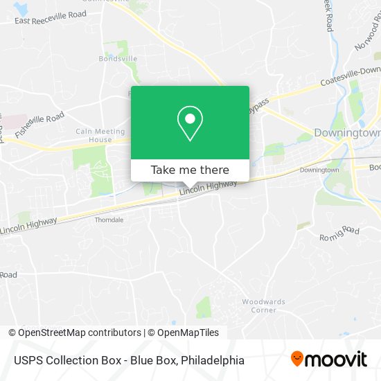 Mapa de USPS Collection Box - Blue Box