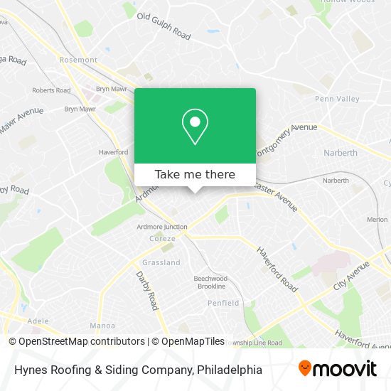 Hynes Roofing & Siding Company map