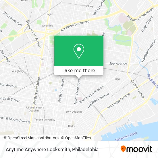 Anytime Anywhere Locksmith map