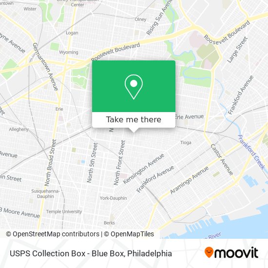 USPS Collection Box - Blue Box map