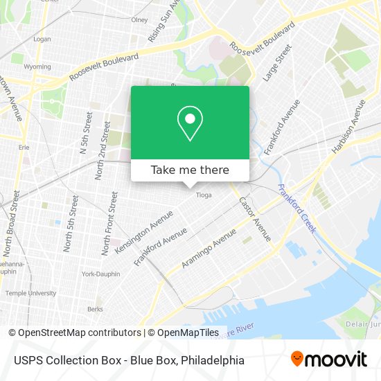 USPS Collection Box - Blue Box map