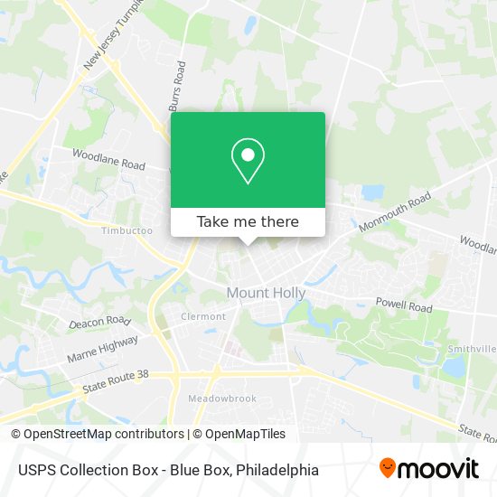 USPS Collection Box - Blue Box map