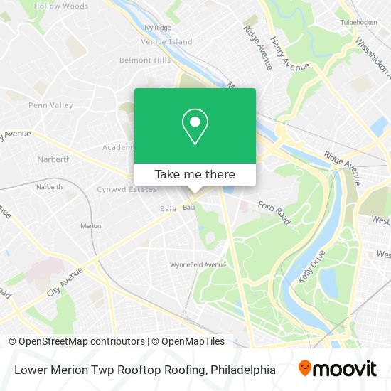 Lower Merion Twp Rooftop Roofing map