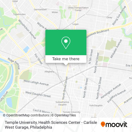 Mapa de Temple University, Health Sciences Center - Carlisle West Garage