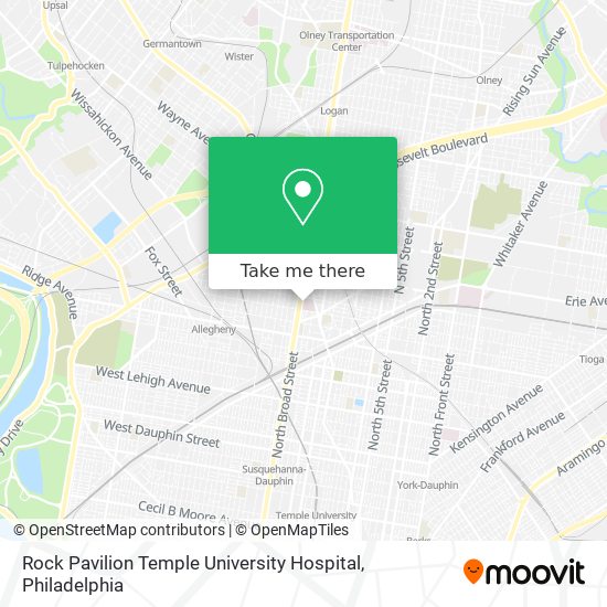 Rock Pavilion Temple University Hospital map