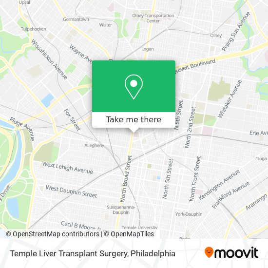 Temple Liver Transplant Surgery map