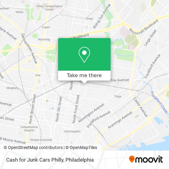 Cash for Junk Cars Philly map