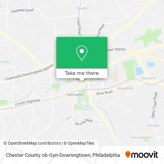 Chester County ob-Gyn-Downingtown map