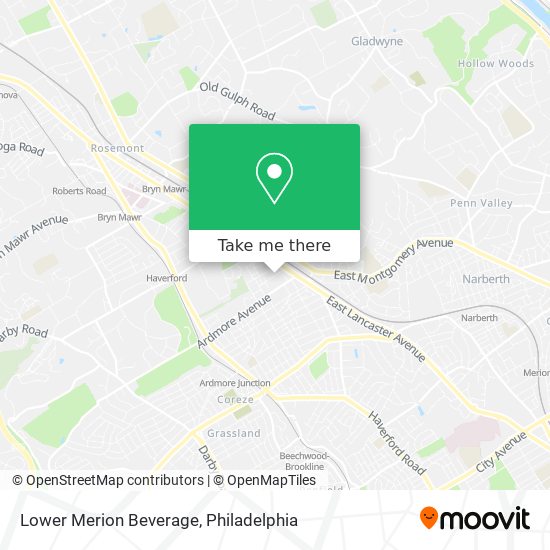 Mapa de Lower Merion Beverage