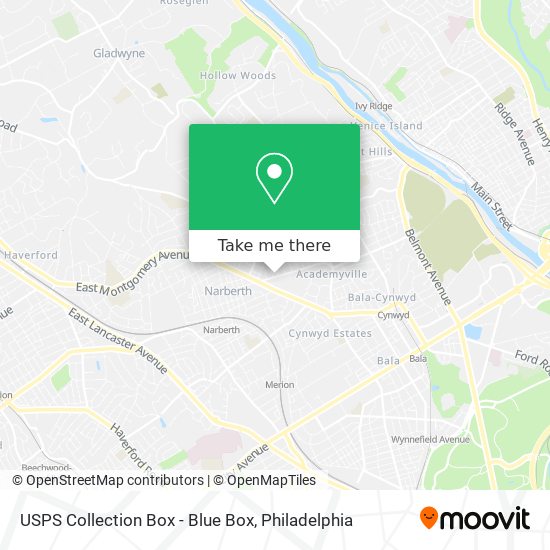 Mapa de USPS Collection Box - Blue Box