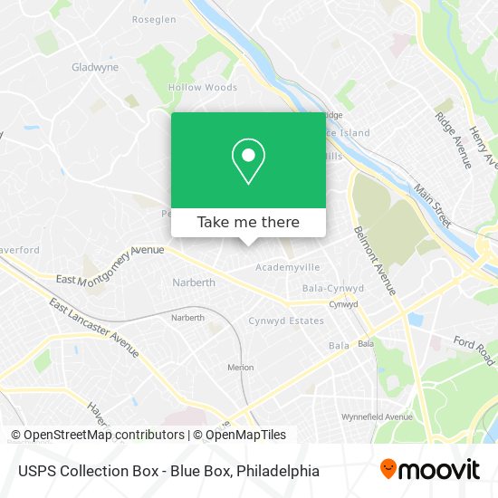 Mapa de USPS Collection Box - Blue Box