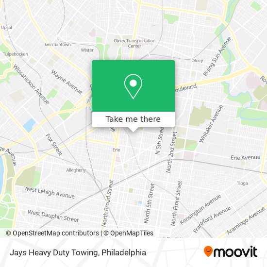 Jays Heavy Duty Towing map