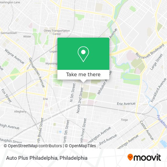 Auto Plus Philadelphia map