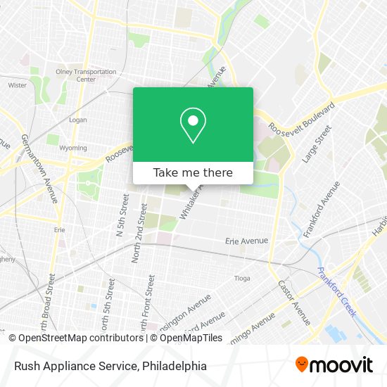 Rush Appliance Service map